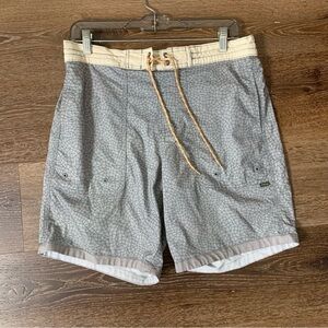 Howler bros Mens gray printed drawstring board shorts 32